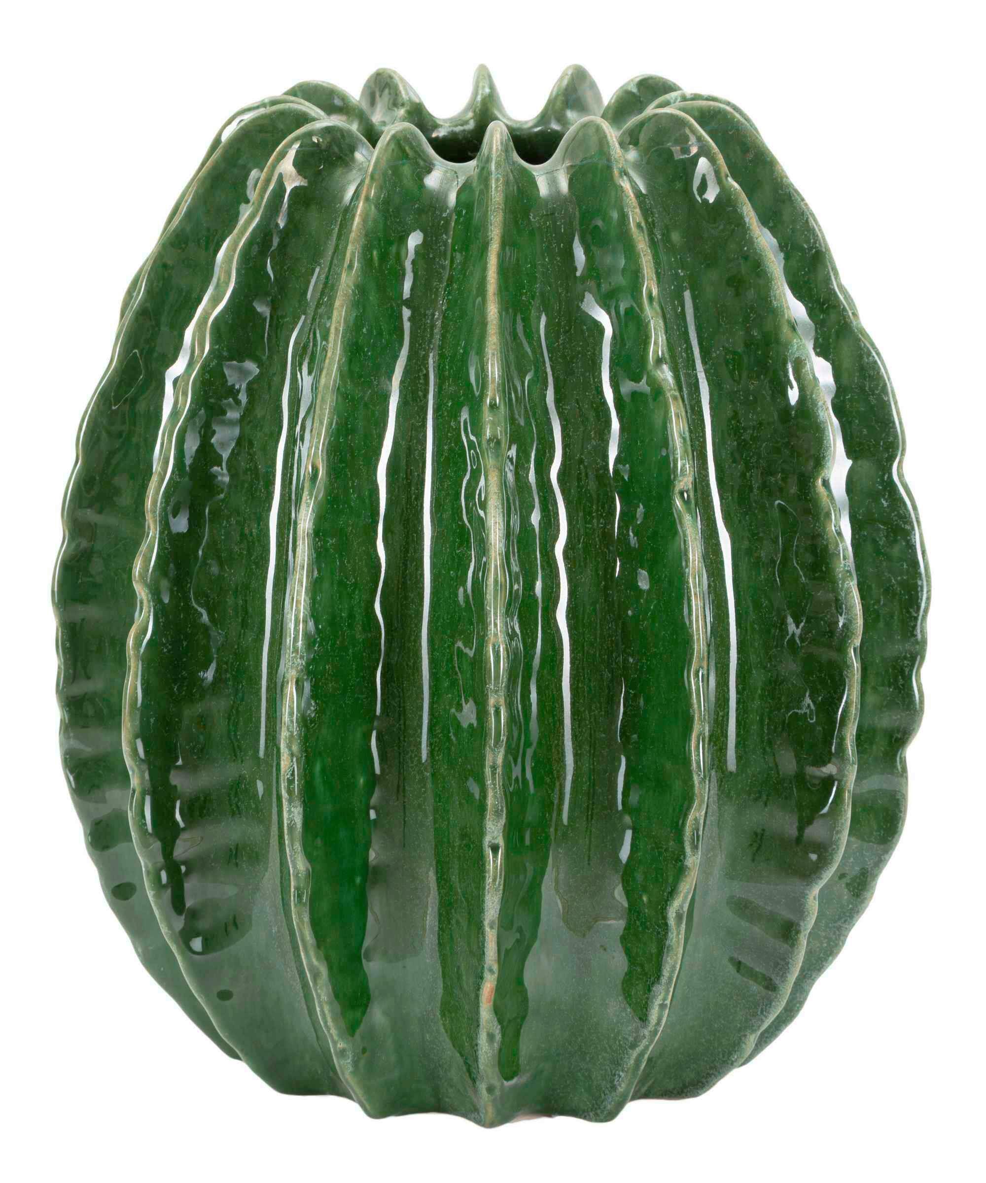 Vase Cactus Ball Pot Grün B: 28 cm - Grün, Basics, Keramik (28/31/28cm)