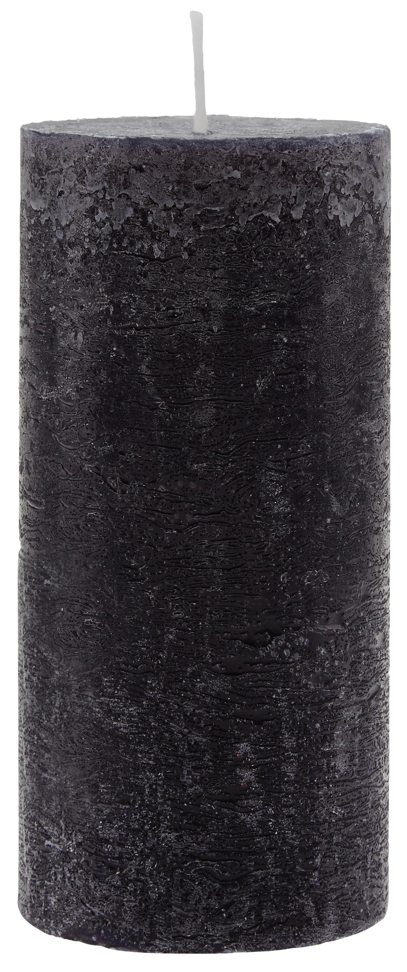 Válcová Svíčka Lia - černá, Moderní (6,8/15cm) - Premium Living