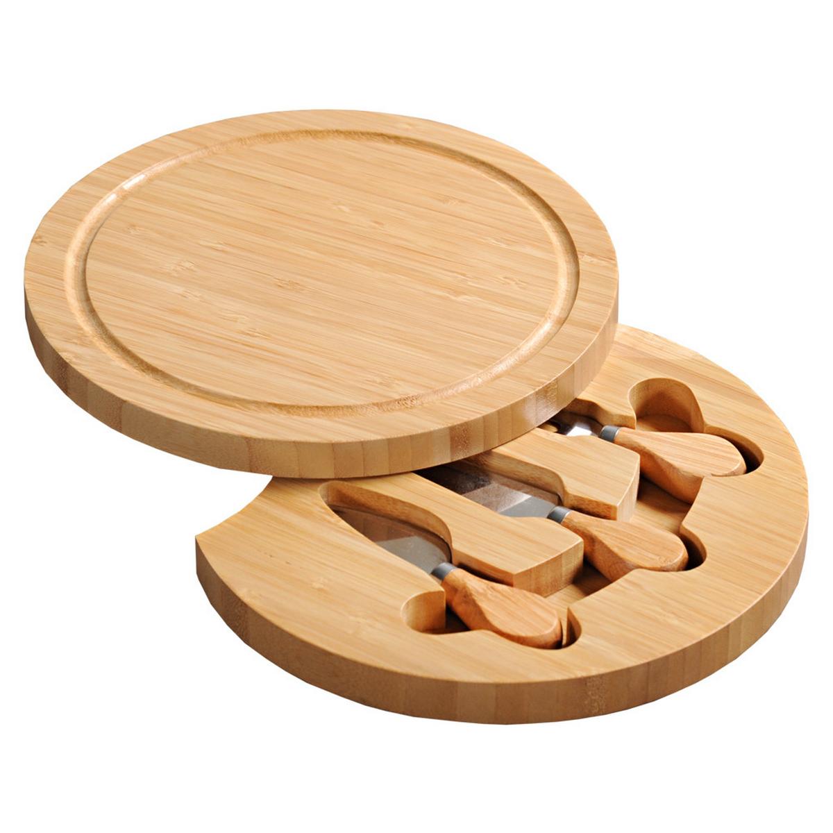 Schneidebrett Holz Mit Besteck L/b: Ca. 23/23 Cm - Naturfarben, Basics, Holz/Metall (23/23/3,6cm) - Kesper