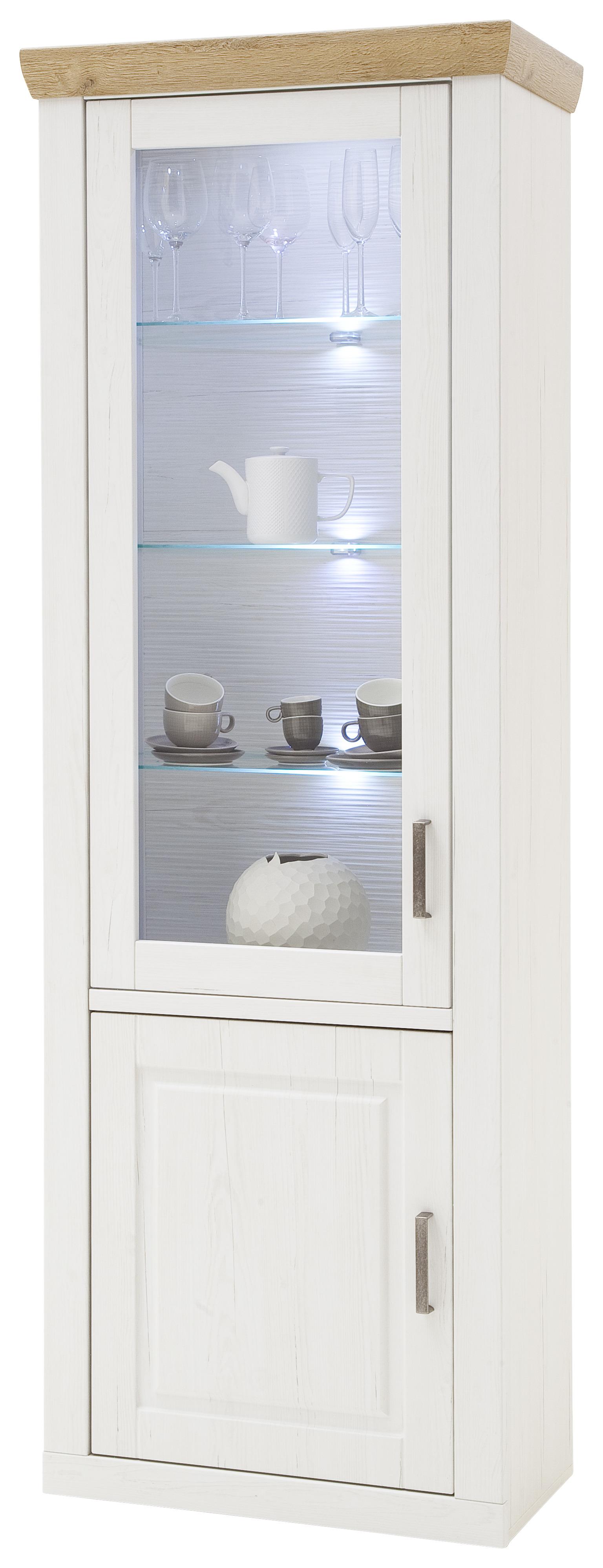 Vitrine in Pinie Dekor Weiß