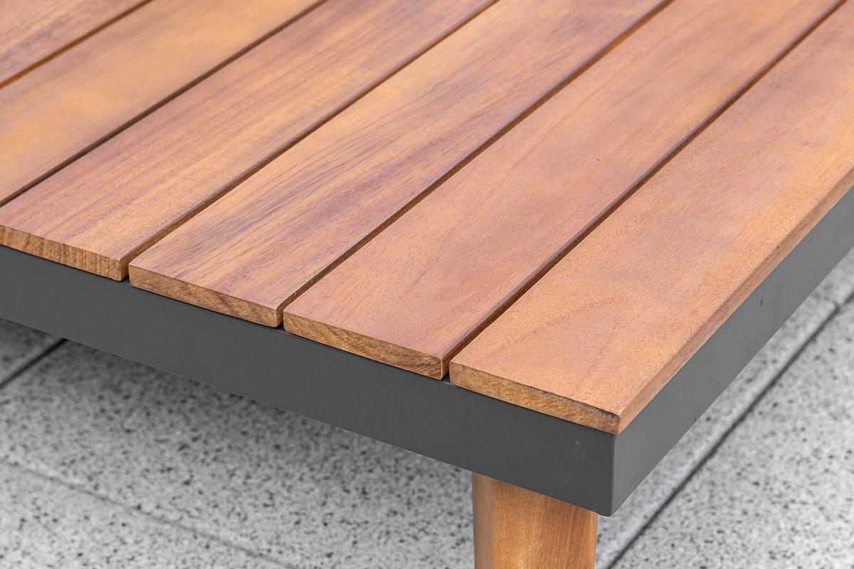 Gartenmöbel Set 2-tlg. Athen Holz/aluminium Mit Kissen - Graphitfarben/Braun, KONVENTIONELL, Holz/Textil (287,5/28/287,5cm) - Gardenson