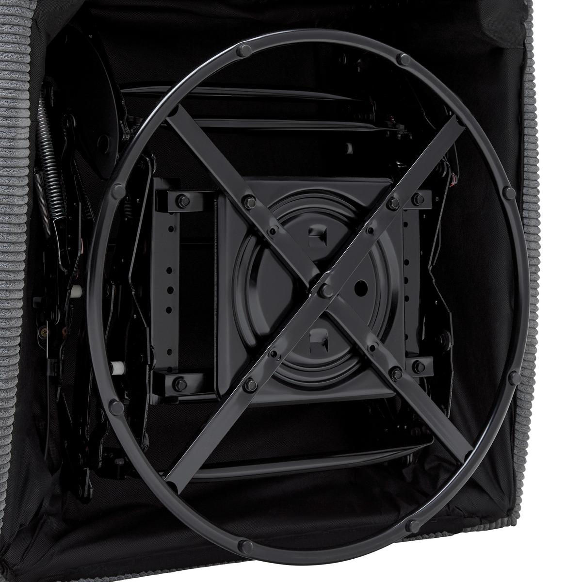 Relaxačné kreslo MELINDA, tm.sivý menčester, max. 140 kg - čierna/tmavosivá, Konventionell, kov/drevo (76/103/96cm) - Mömax