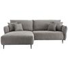 Ecksofa Vanilla Graubraun S: 178/264-302 Cm - Graubraun/Schwarz, Design, Textil (178/264-302cm) - Livetastic