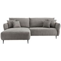 Ecksofa Vanilla Graubraun S: 178/264-302 cm - Graubraun/Schwarz, Design, Textil (178/264-302cm) - Livetastic