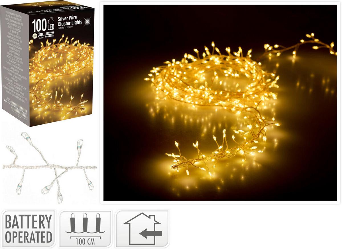 Fényfüzér Kb. 100cm - fehér, Basics, műanyag (100cm)