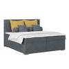 Polsterbett mit Bettkasten 160x200 Adria Graublau - Chromfarben/Graublau, KONVENTIONELL, Holz/Textil (160/200cm)