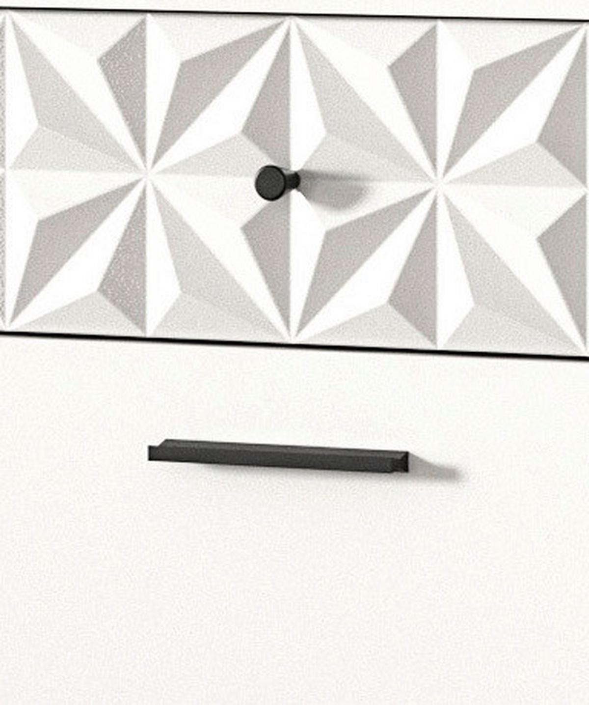 Schuhschrank Prisma Weiß B: 110 cm - Weiß, Design, Holzwerkstoff (110/38/35cm) - MID.YOU