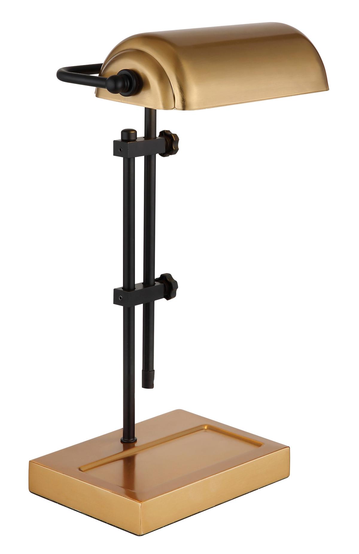 Tischleuchte 24918m - Goldfarben/Schwarz, KONVENTIONELL, Metall (26,5/18,2/50cm) - Globo