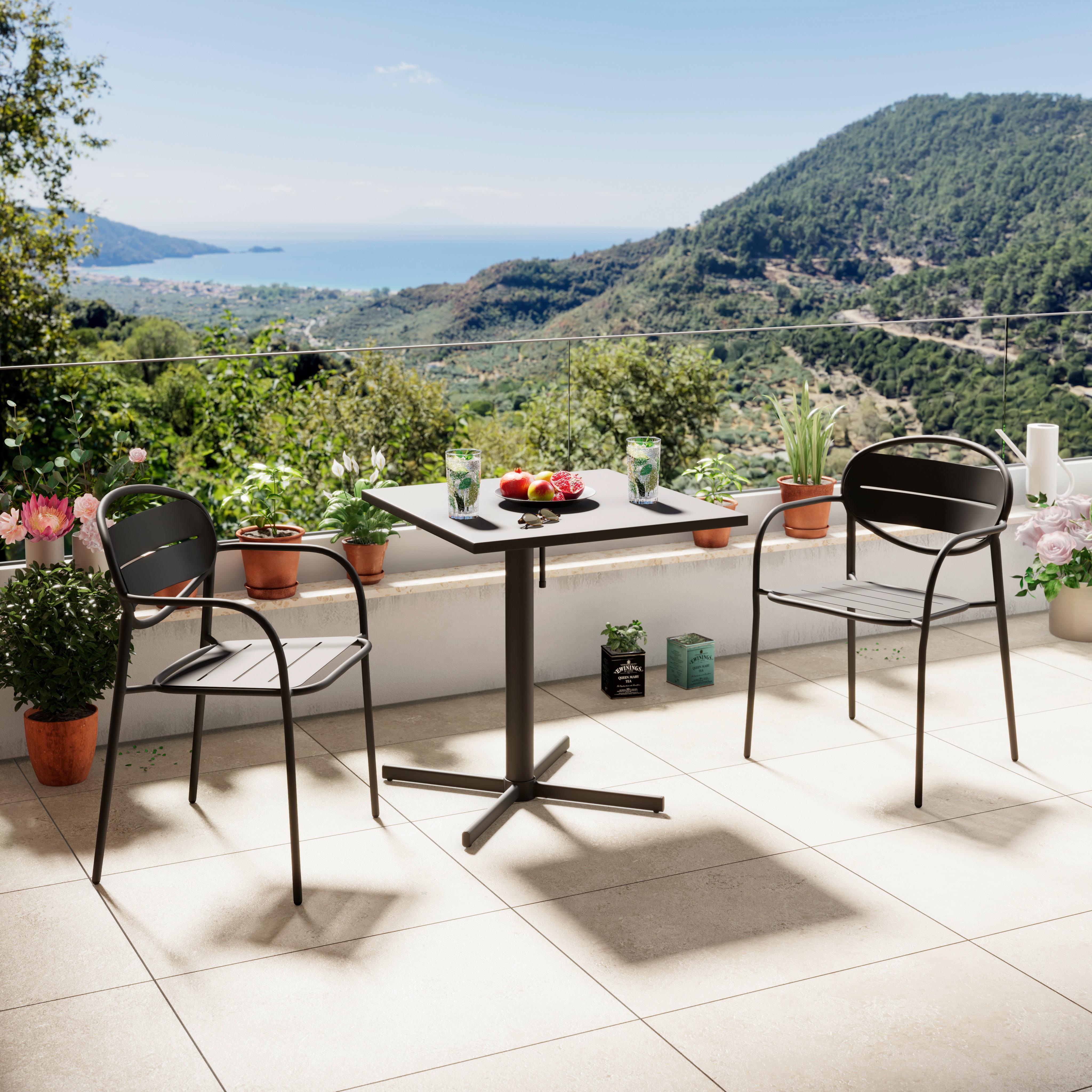 GARTENTISCH -KLAPPTISCH ROM - Anthrazit, MODERN, Metall (70/72/70cm) - Beldano