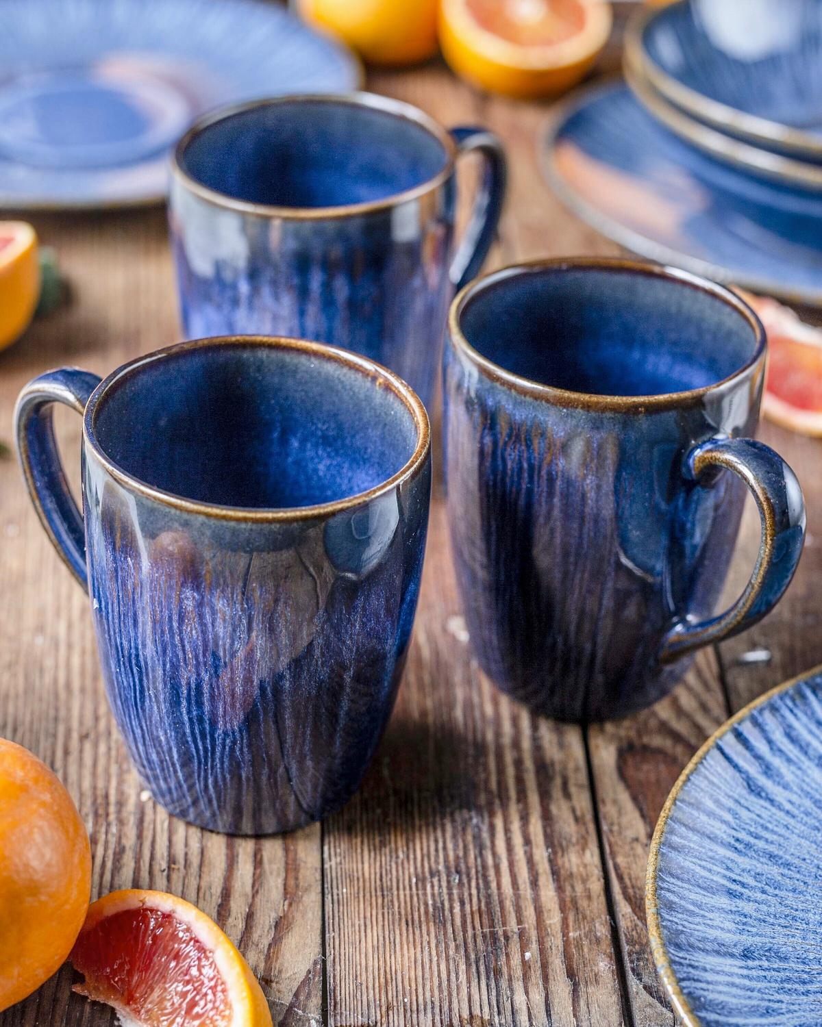 Kaffeebecherset 4 -teilig. ca. 275 ml, Blau - Blau, Basics, Keramik (8/10.4cm) - Gipfelstück