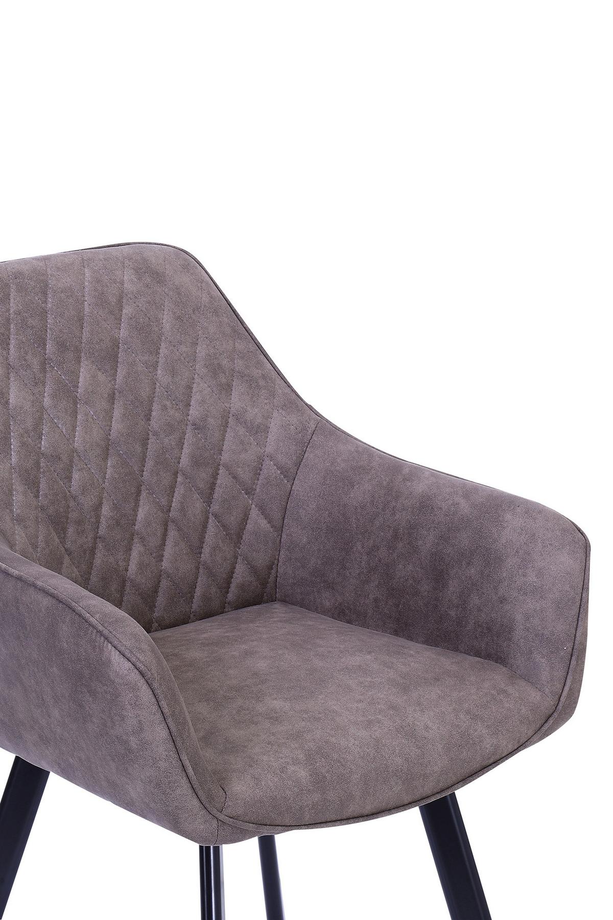 Armlehnstuhl-set Taupe B: 56,5 Cm - Taupe/Schwarz, MODERN, Textil/Metall (56,5/83/63cm) - Livetastic