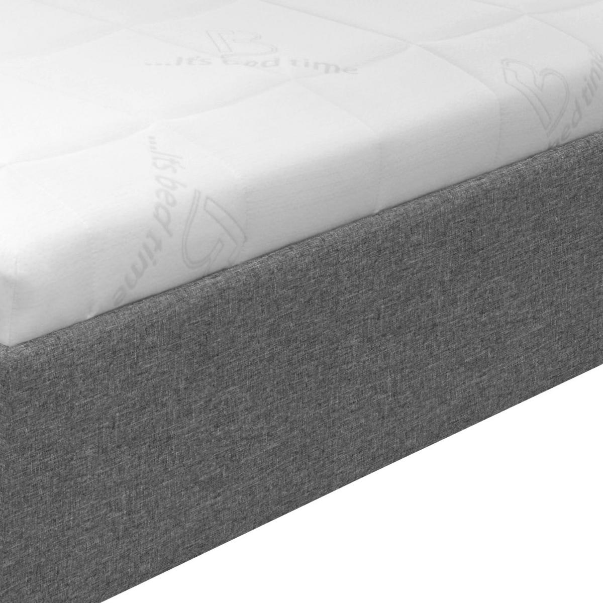čalouněná postel STILO 140x200, úlož. prostor, šedá - šedá/bílá, dřevo/textil (140/200cm)