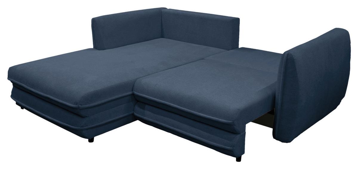 Ecksofa Vivaldi Dunkelblau S:201x240cm - Schwarz/Dunkelblau, Design, Textil (201/240cm) - MID.YOU