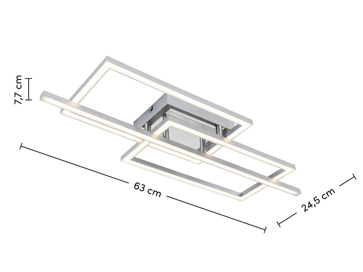 Stropní LED svítidlo BIOLI - chrómová/strieborná, Modern, kov/plast (63/24,5/7,7cm) - Mömax