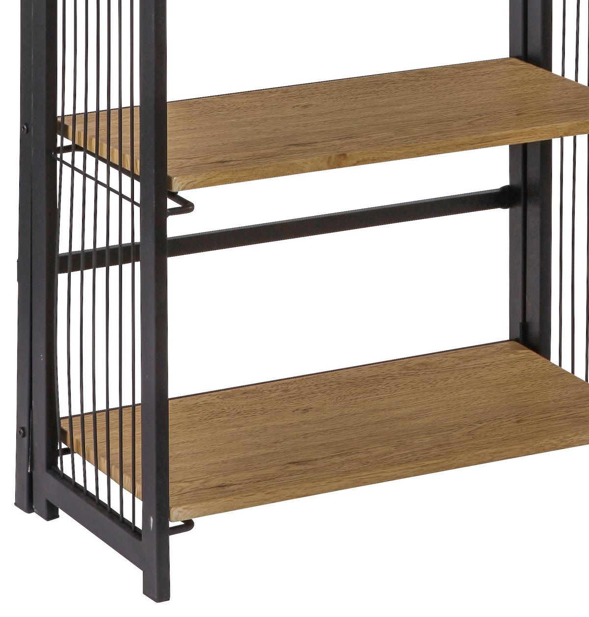 Polc Klapp - tölgyfa színű/fekete, Modern, faalapú anyag/fém (60/124,5/30cm)