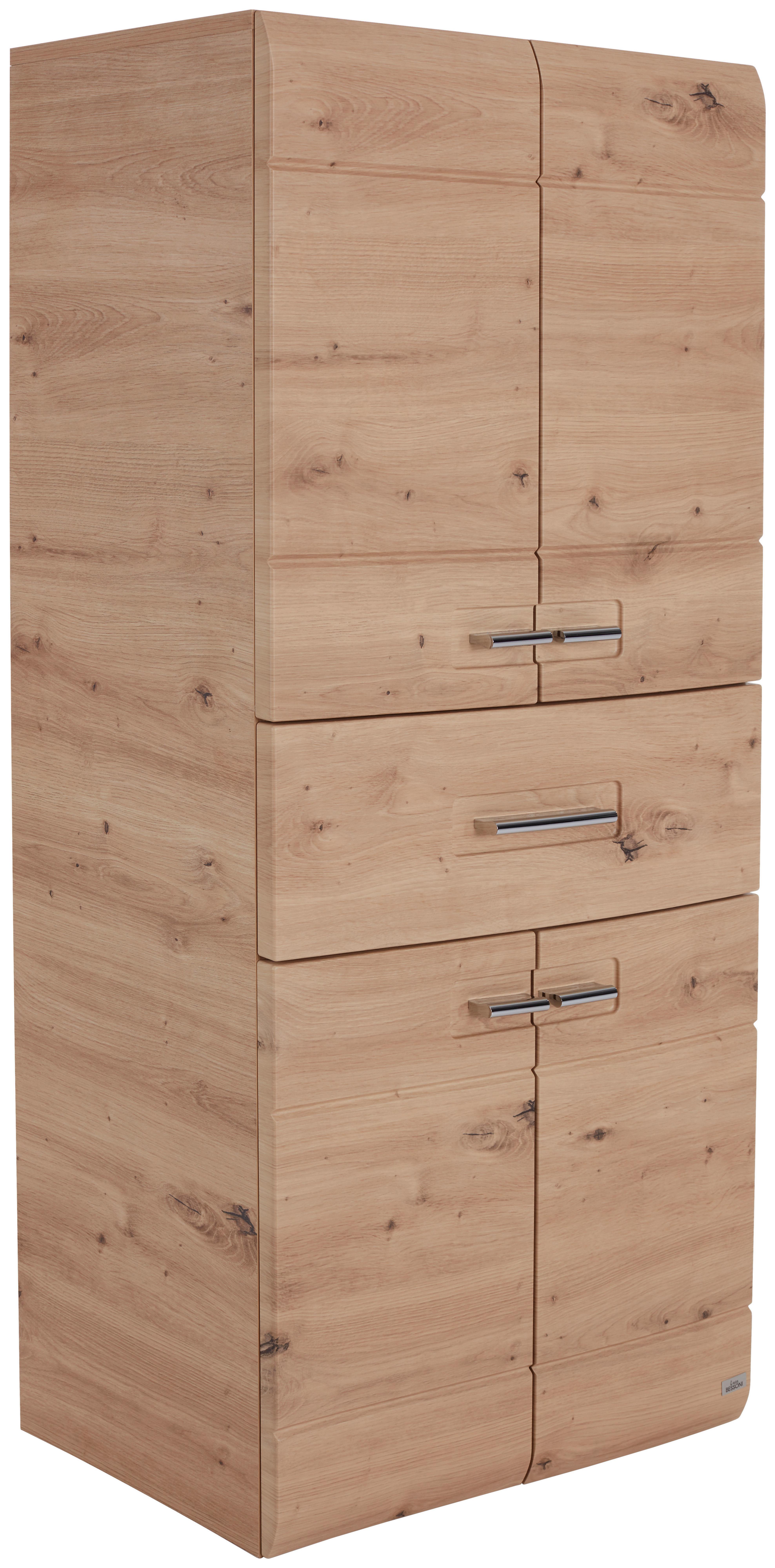 Midischrank Mit Soft-Close Avensis B: 60cm, Eiche Dekor - Eichefarben, MODERN, Holzwerkstoff (60/128,5/33cm) - Luca Bessoni