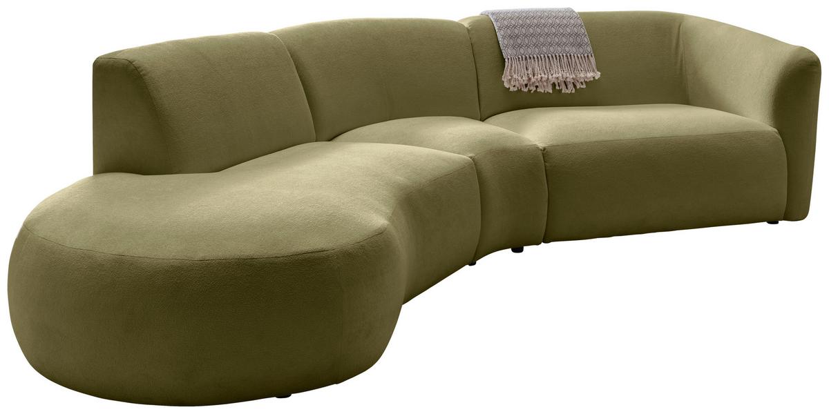Ecksofa Jesi, Grün S: 182x276 Cm - Schwarz/Grün, MODERN, Textil (182/276cm) - Livetastic