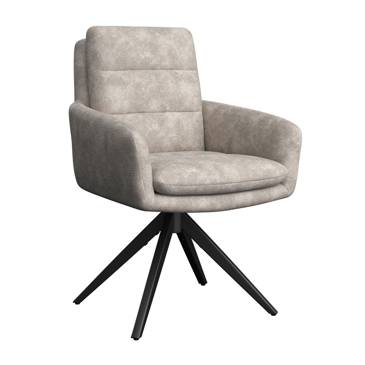 STOLIČKA S PODRÚČKAMI LAURIN - svetlosivá, Modern, kov/drevo (59/93/63cm) - Bessagi Home
