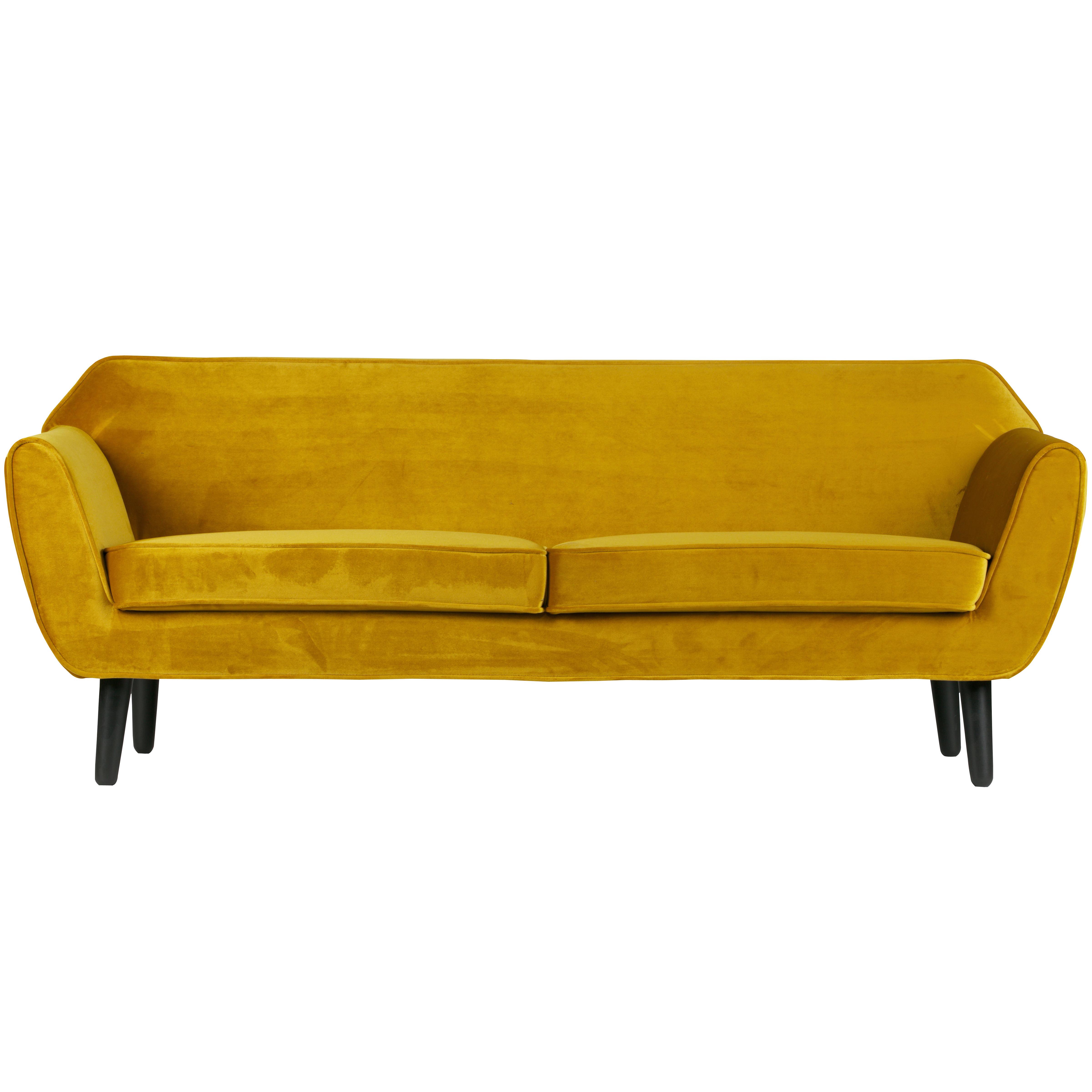 Sofa Rocco Gelb B: 187cm - Gelb/Schwarz, Design, Textil (187/75/82cm) - Livetastic