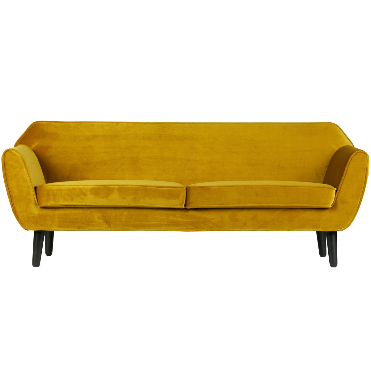Sofa Rocco Gelb B: 187cm - Gelb/Schwarz, Design, Textil (187/75/82cm) - Livetastic