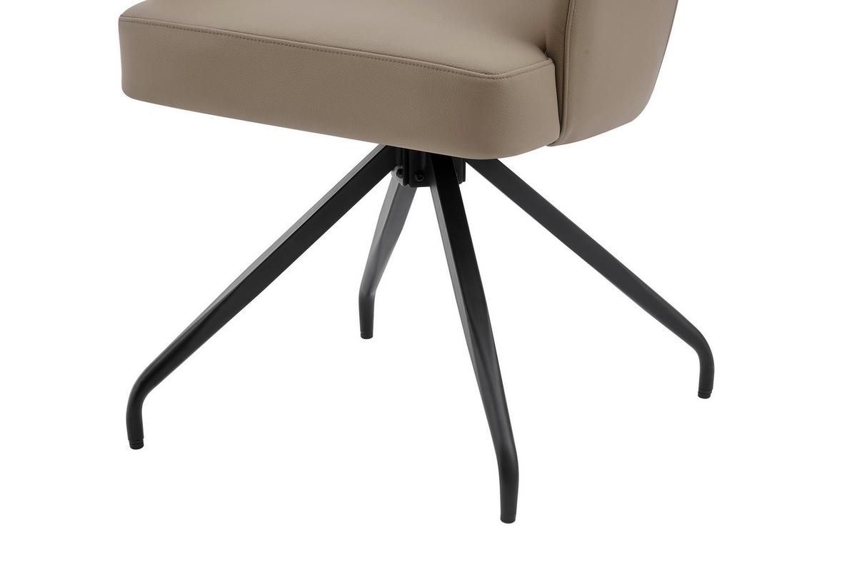 Armlehnstuhl Janette Schwarz/Taupe B: 57,5 cm - Taupe/Schwarz, MODERN, Leder/Holz (57,5/83,5/63cm) - Livetastic