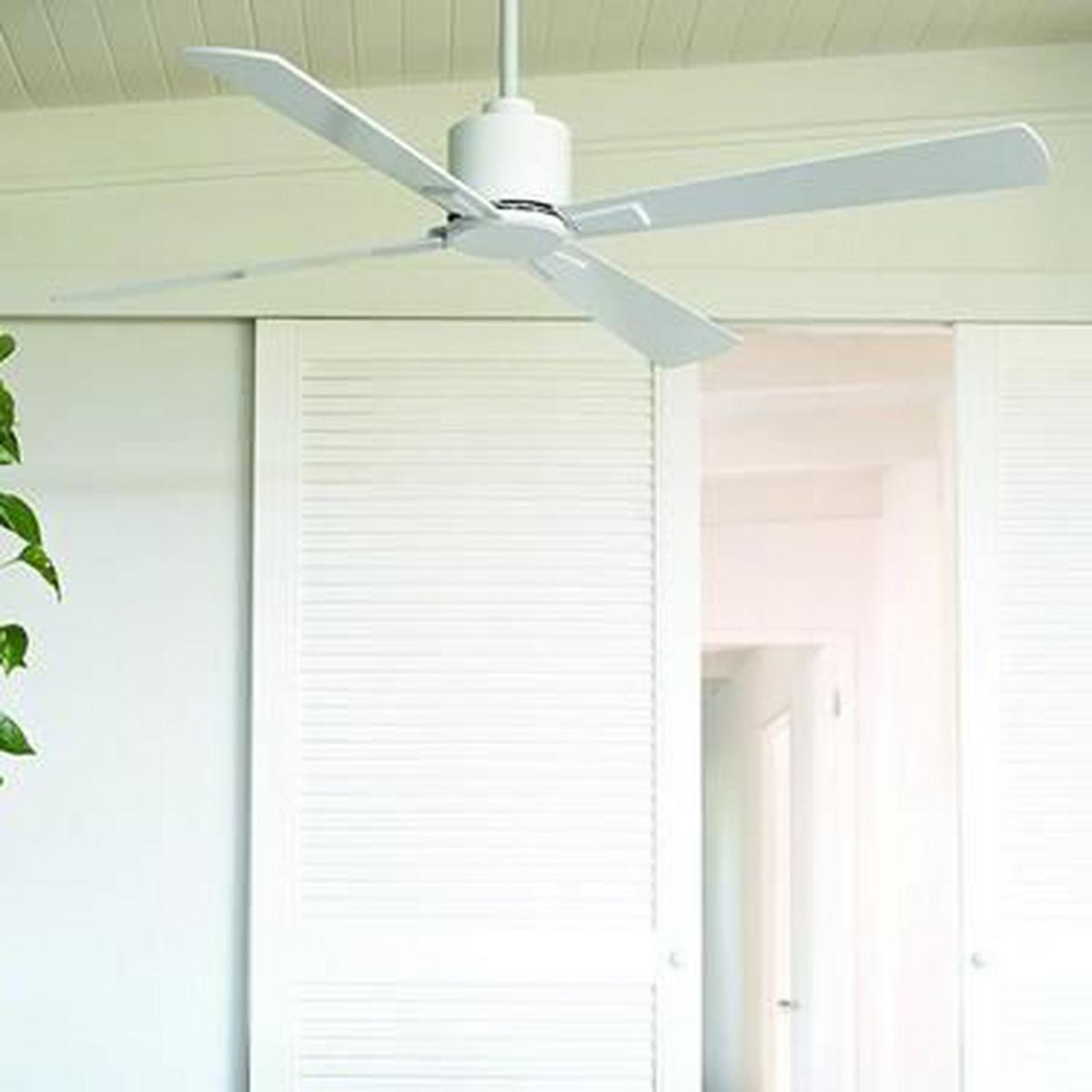 Deckenventilator Airfusion Weiß 4 Flügel, Geräuscharm - Weiß, Basics, Holzwerkstoff/Metall (132/33cm)