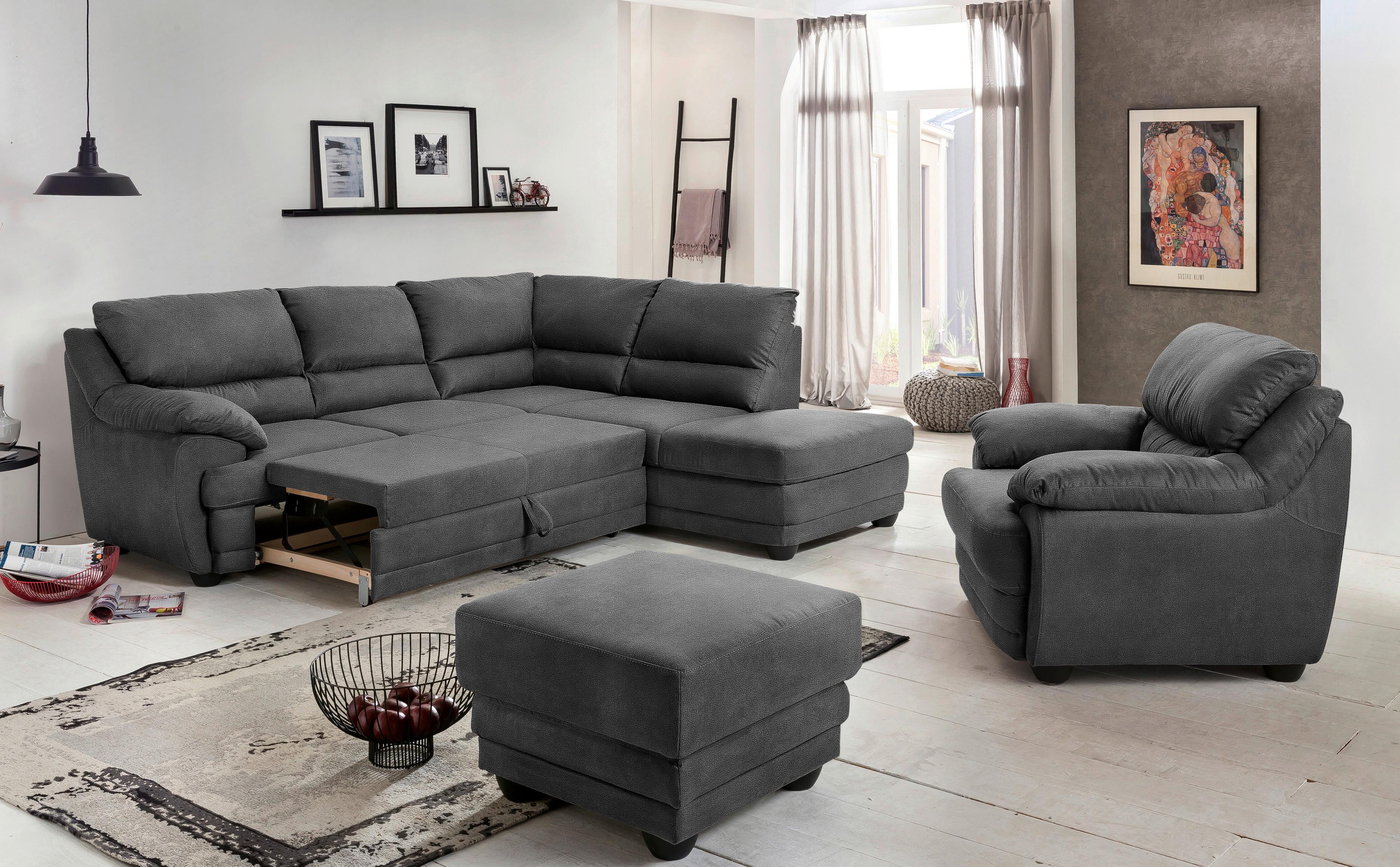 Hocker Nebolo - Anthrazit/Schwarz, Design, Textil (65/46/65cm) - Livetastic