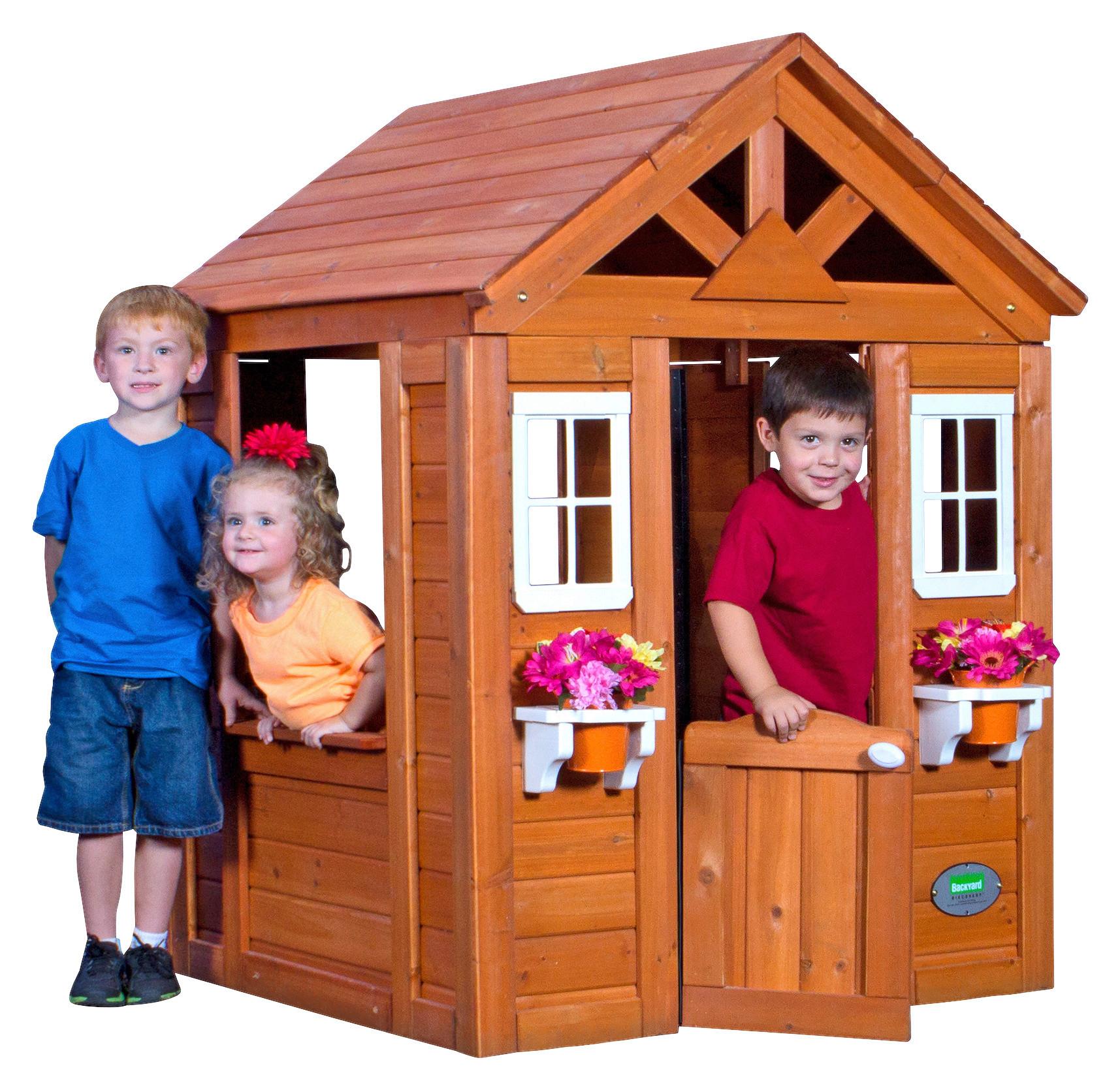 Domek pro děti TIMBERLAKE - světle hnědá, Moderní, dřevo (107/140/117cm)