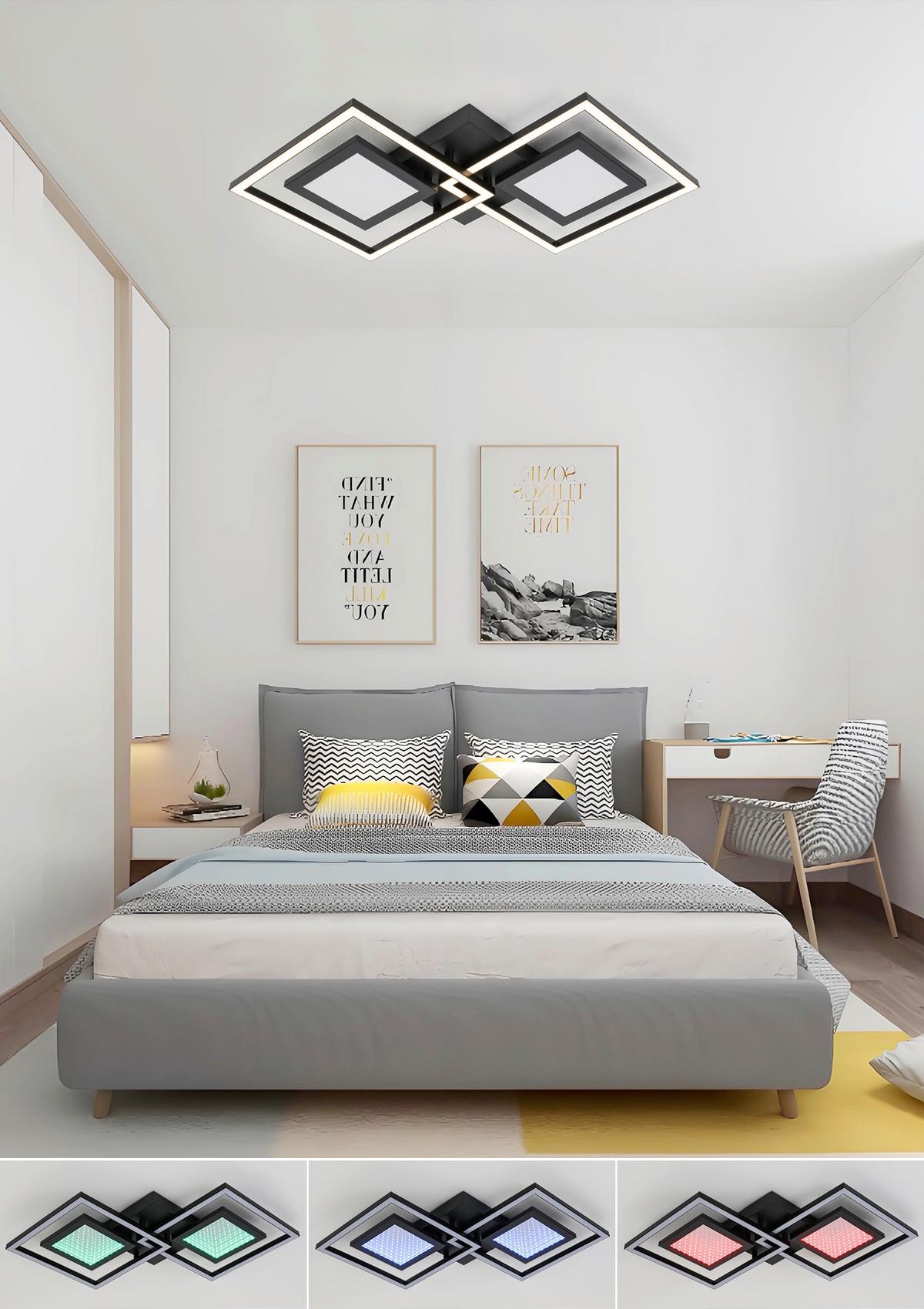 STROPNÉ LED SVIETIDLO PRECEVAL - čierna, kov/plast (41,8/75,3/6,7cm) - Premium Living