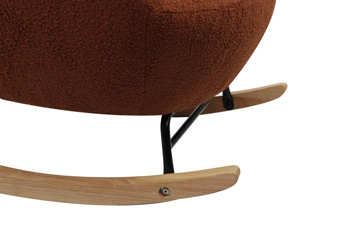 Kinder-Schaukelstuhl Braun B: 59 cm - Braun, Basics, Holz/Textil (59/70/62cm) - Livetastic