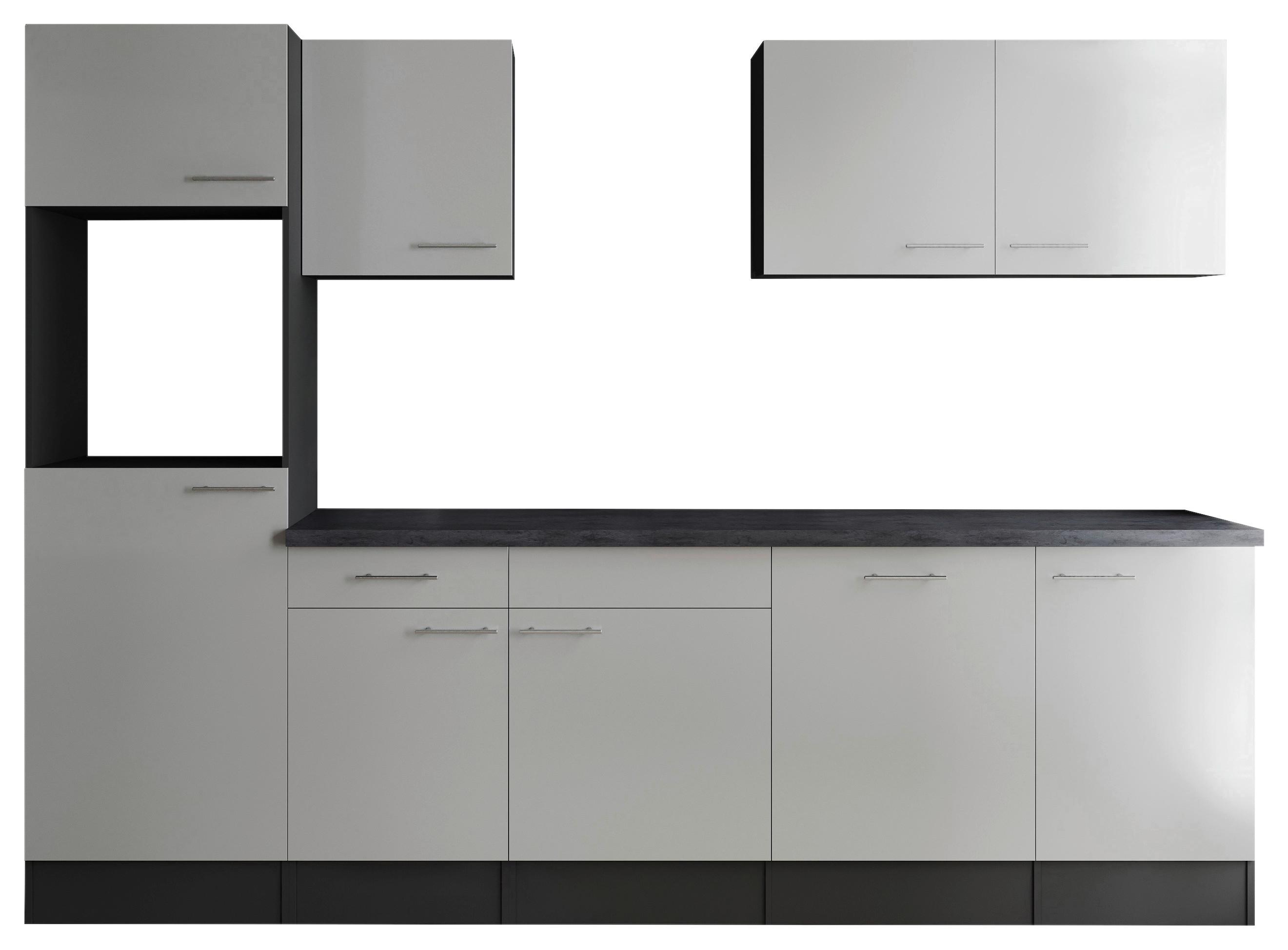 Küchenleerblock Oliver Grau, Weiß B: 280 Cm - Weiß/Grau, Design, Holzwerkstoff (280cm) - Respekta