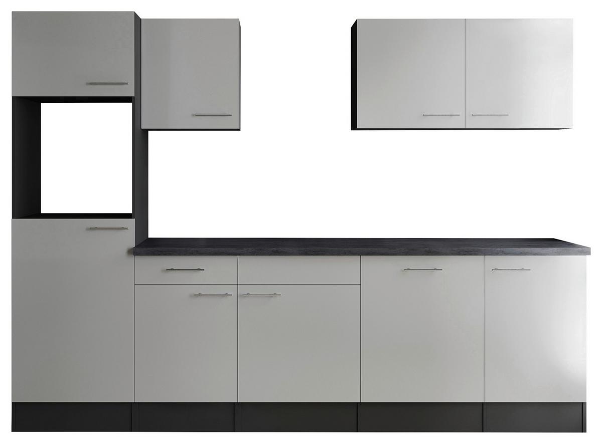 Küchenleerblock Oliver Grau, Weiß B: 280 Cm - Weiß/Grau, Design, Holzwerkstoff (280cm) - Respekta