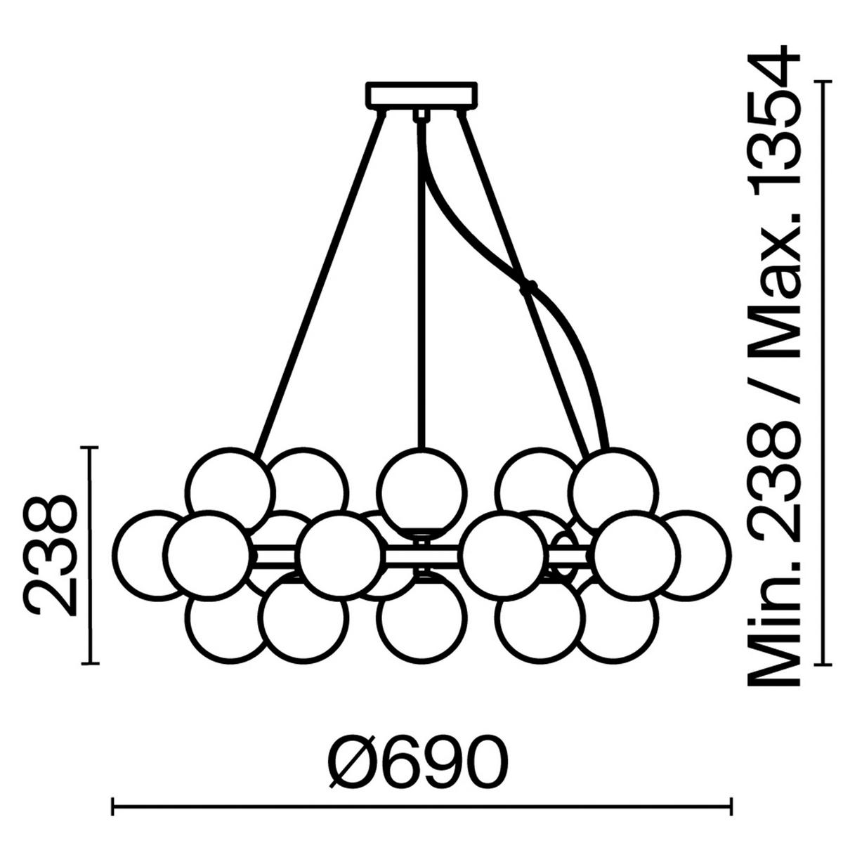 Pendelleuchte Dallas - Goldfarben, Trend, Glas/Metall (69/23,8/69cm) - MAYTONI