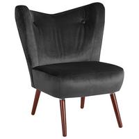 Polstersessel Sari Samt Anthrazit - Anthrazit/Nussbaumfarben, Design, Textil (70/86/69cm) - Max Winzer