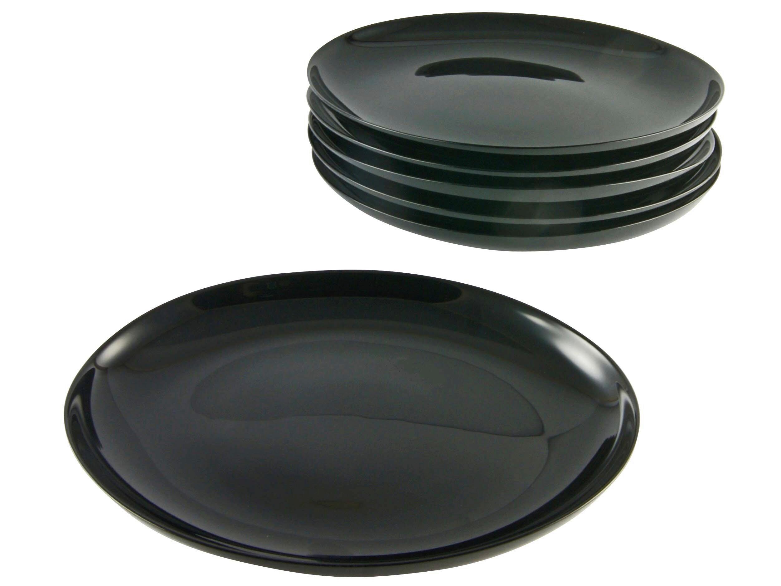 Grillteller Italien Party Schwarz 6-Teilig - Schwarz, Basics, Glas - Creatable