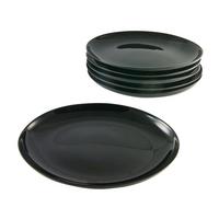 Grillteller Italien Party Schwarz 6-Teilig - Schwarz, Basics, Glas - Creatable