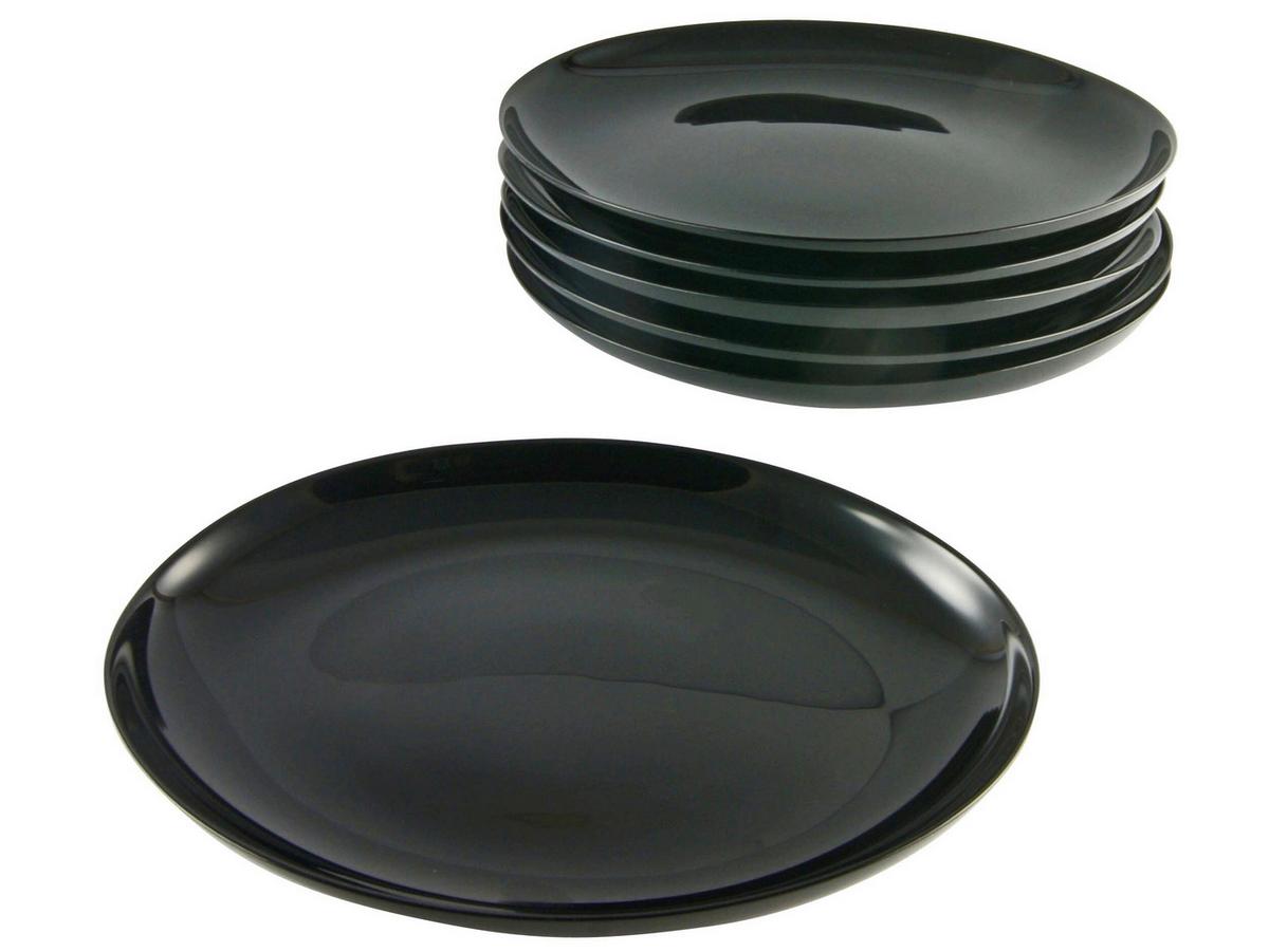 Grillteller Italien Party Schwarz 6-Teilig - Schwarz, Basics, Glas - Creatable
