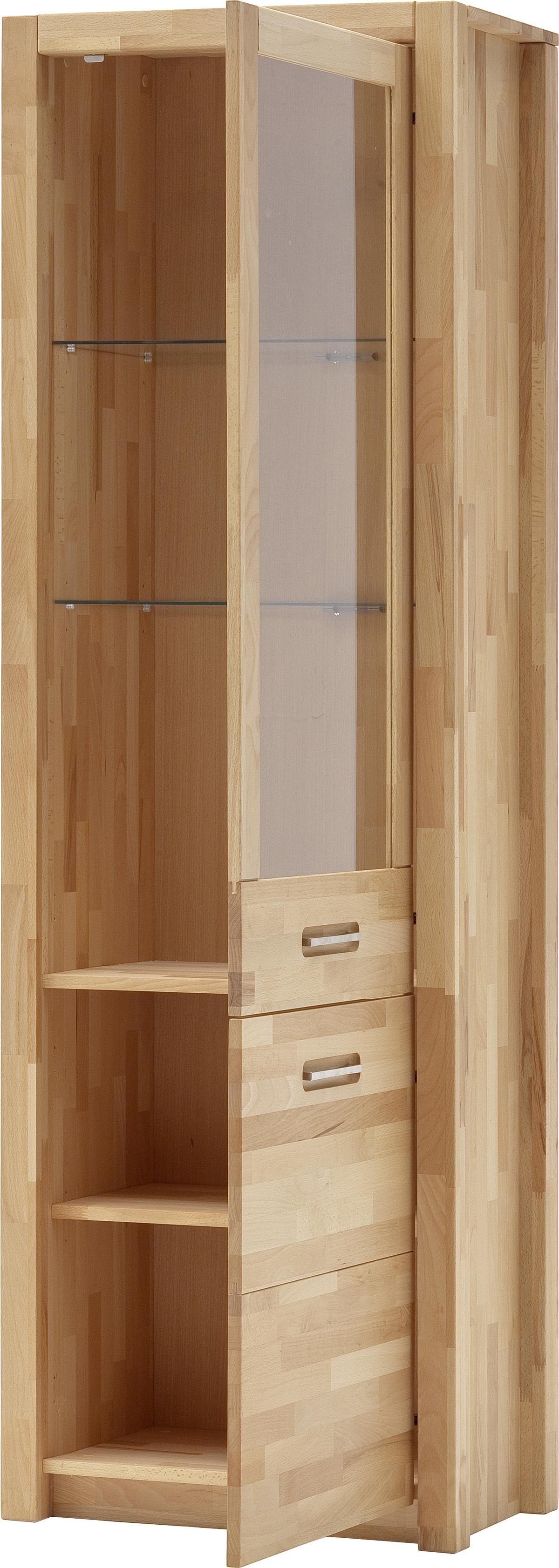 Vitrine Buchefarben, B: 66 Cm - Buchefarben, Design, Glas/Holz (66/203/40cm) - MID.YOU