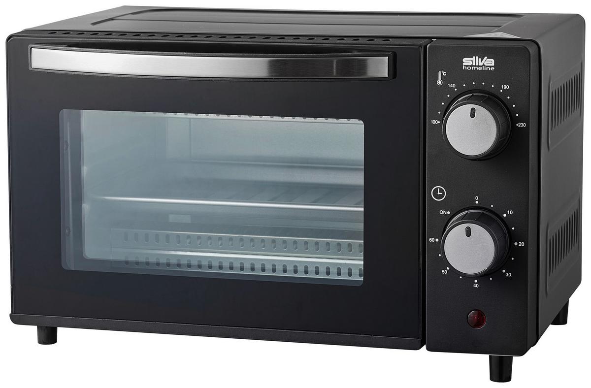 Mini-backofen Semira Schwarz 1200 W Mit Timer - Schwarz, Basics, Glas/Kunststoff (40,5/26,4/35cm) - Silva Homeline