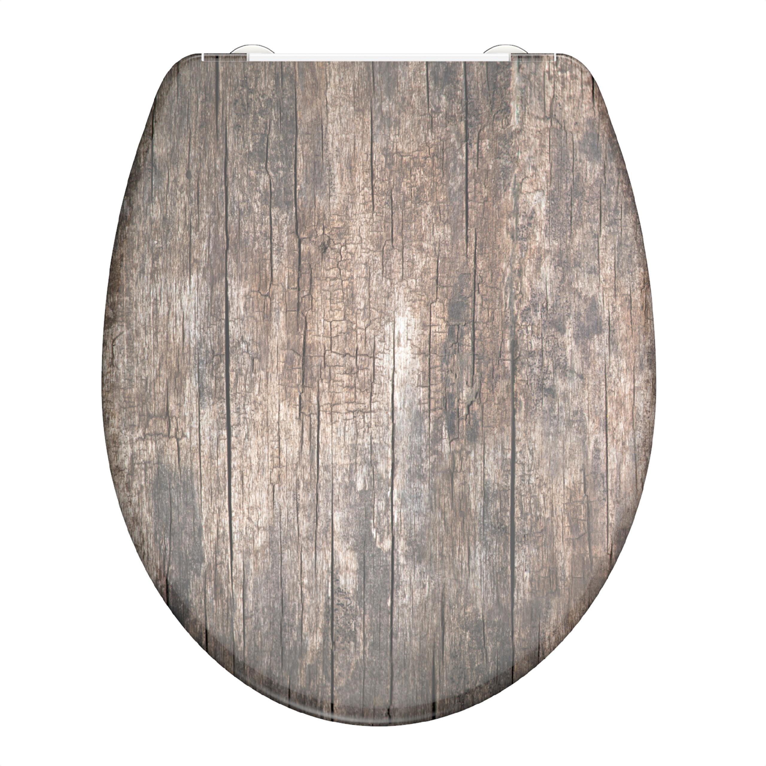 WC-Sitz braun mit Absenkautomatik, B: 37,5cm - Braun, KONVENTIONELL, Kunststoff (37,5/45,5/2,5cm)