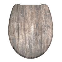 WC-Sitz braun mit Absenkautomatik, B: 37,5cm - Braun, KONVENTIONELL, Kunststoff (37,5/45,5/2,5cm)
