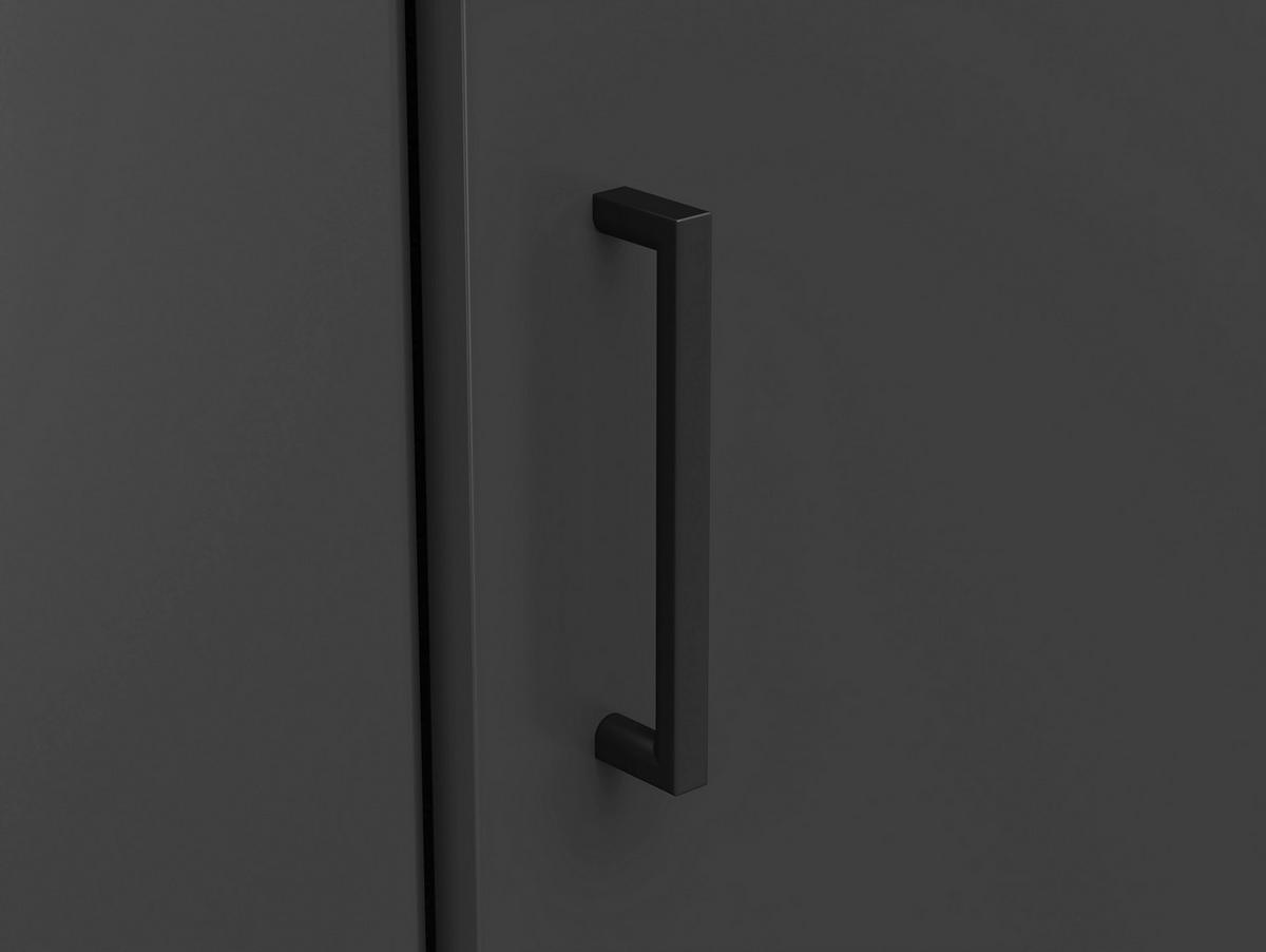 Rohová skříň CABINET š: 101 cm - černá/barvy grafitu, Moderní, kompozitní dřevo/plast (71,5/71,5cm)
