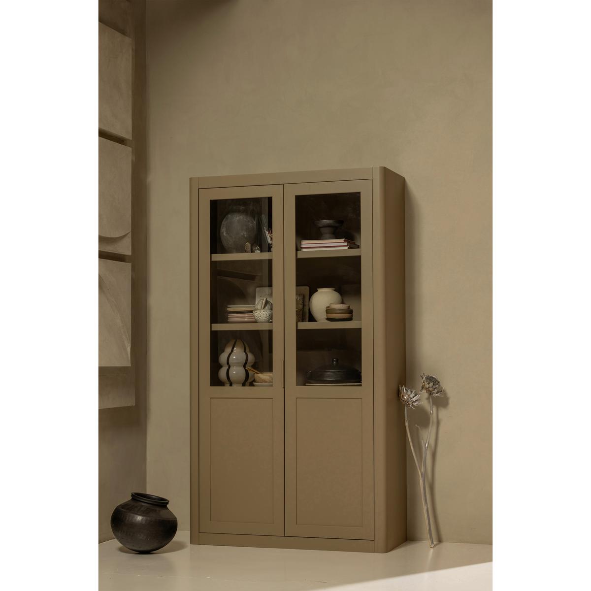 Vitrine Gunnar Schlammfarben B: 120 cm - Schlammfarben, Design, Holz (120/217/48cm) - Livetastic