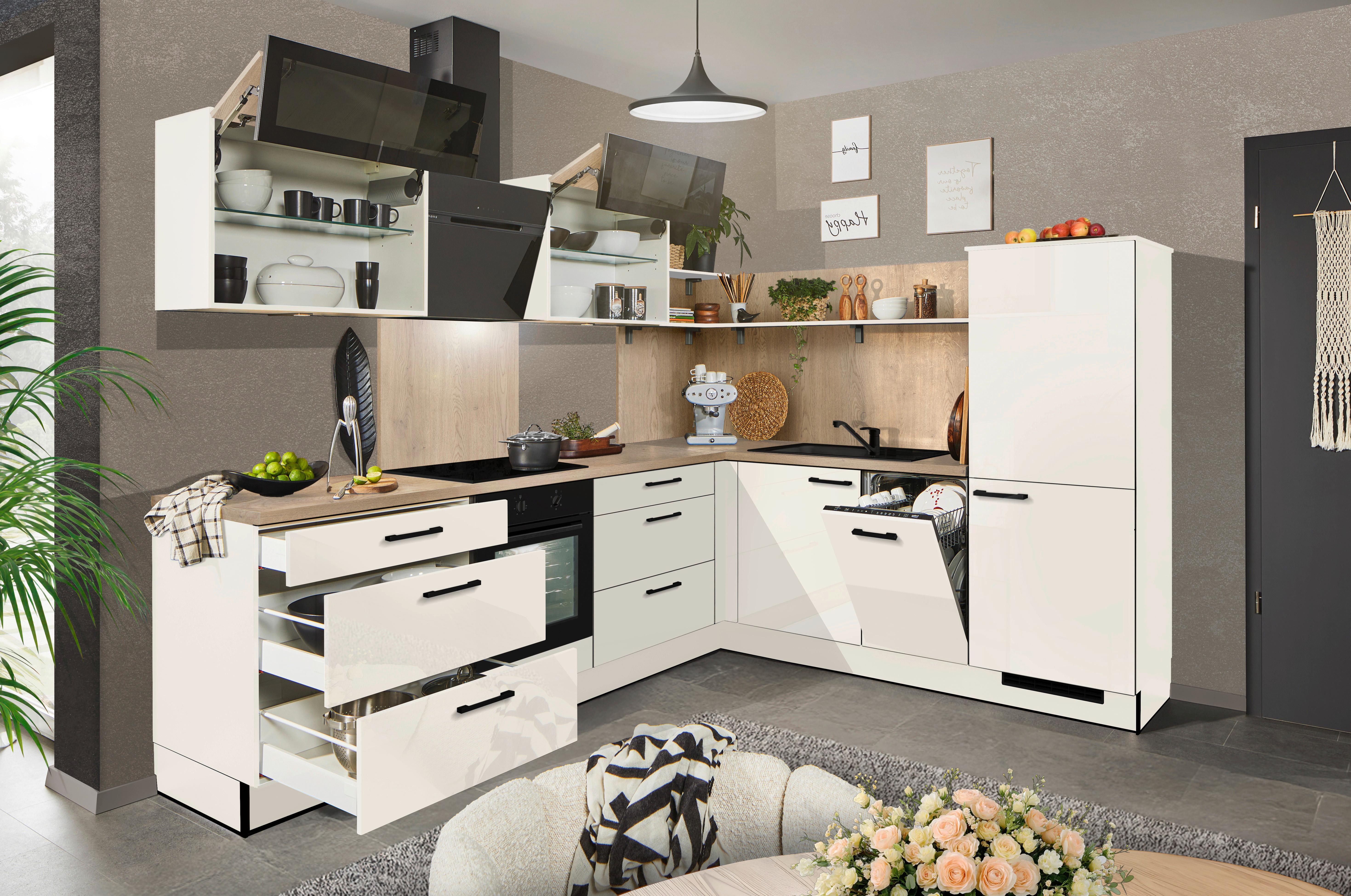 Eckküche Pn215/pn100 - Eichefarben/Magnolie, MODERN, Holzwerkstoff (285/230cm) - Pino