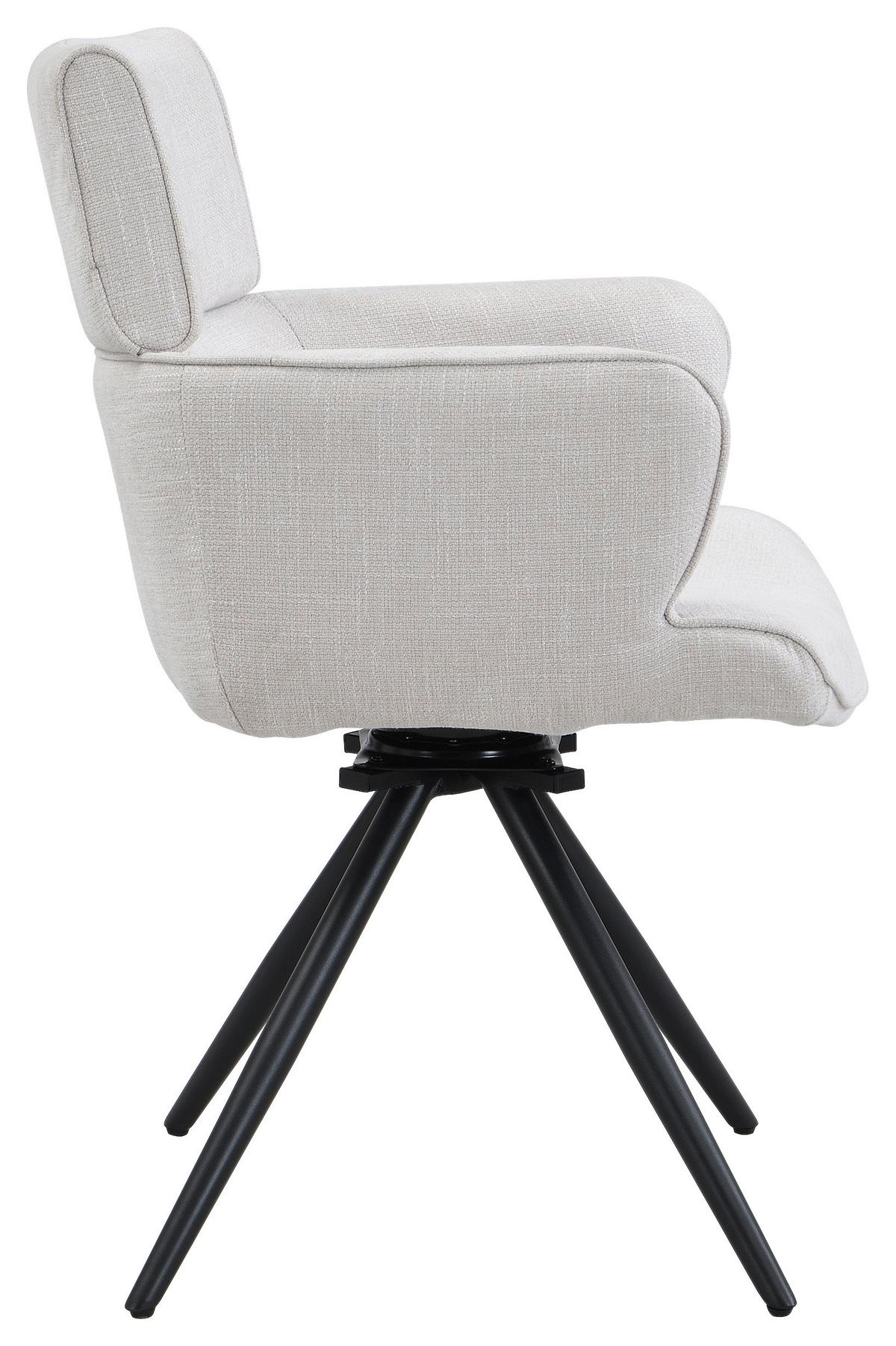 Armlehnstuhl-set Elis Webstoff Beige, B: 62 Cm - Beige/Schwarz, KONVENTIONELL, Textil/Metall (62/89/62cm) - Livetastic