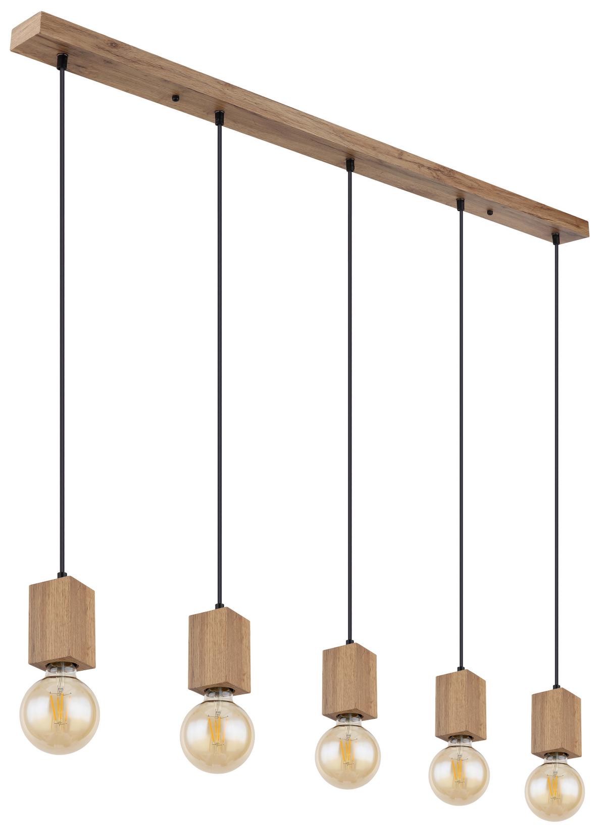 Hängeleuchte 15655-5h - Dunkelbraun/Schwarz, Basics, Holzwerkstoff/Kunststoff (115/6/120cm) - Globo