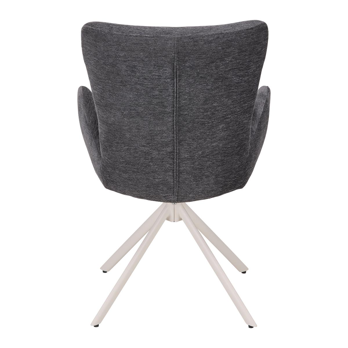 STOLIČKA S PODRÚČKAMI STELLA - sivá/béžová, Design, kov/textil (58/91/65cm) - Mömax