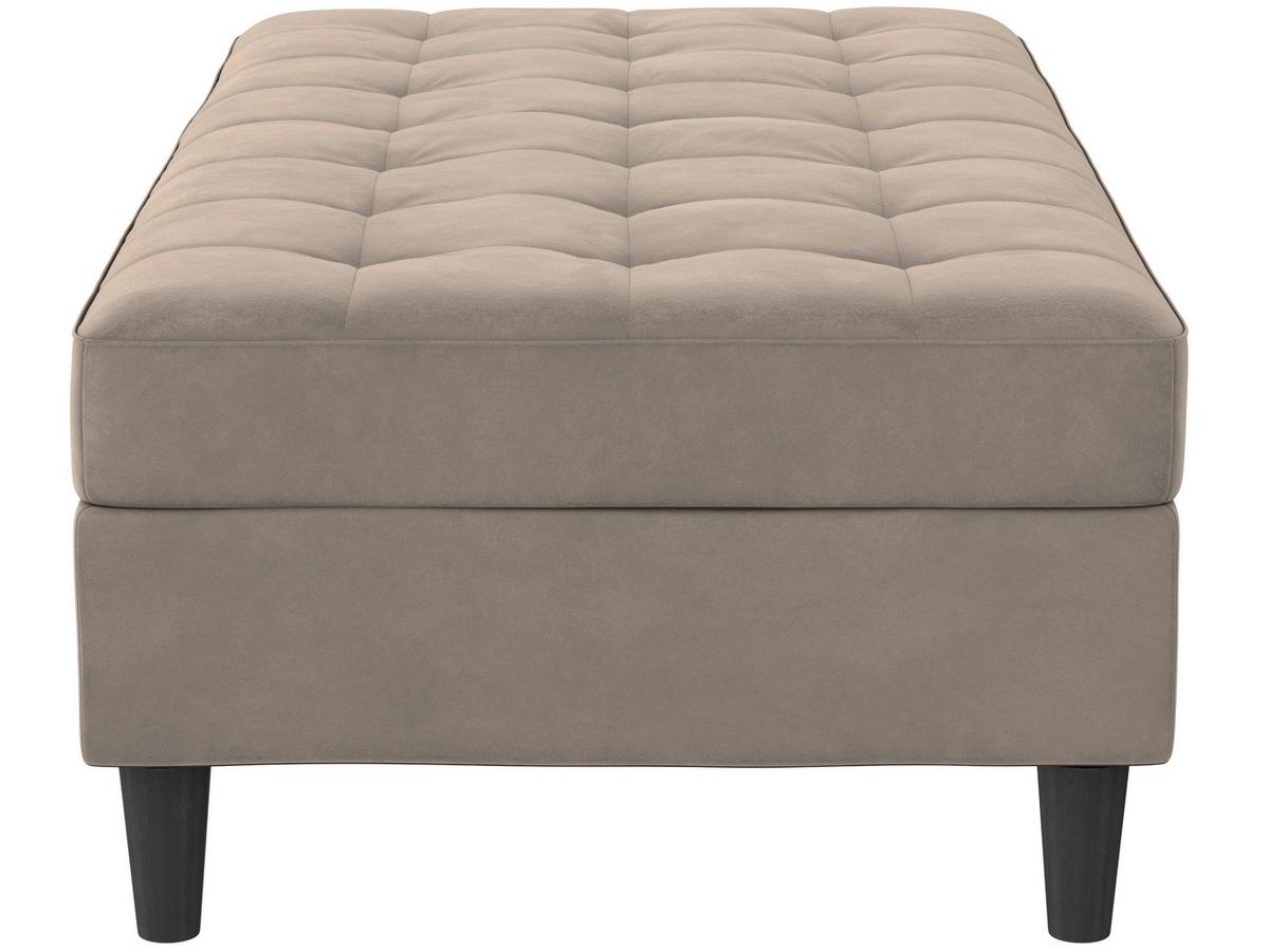 Hocker Palermo Taupe, mit Stauraum - Taupe/Schwarz, Basics, Textil (130/43cm) - Livetastic