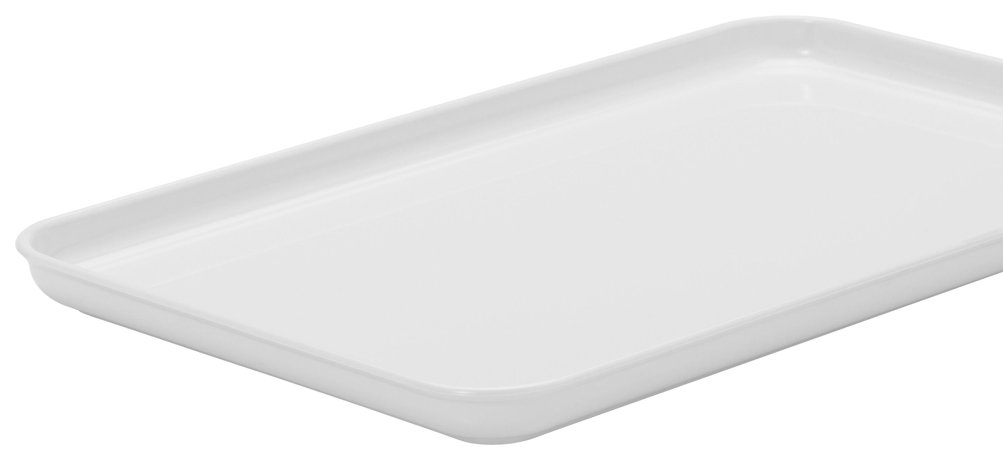 Tablett aus Kunststoff Britta 30x18 cm, Weiß - Weiß, KONVENTIONELL, Kunststoff (30/18/2cm)