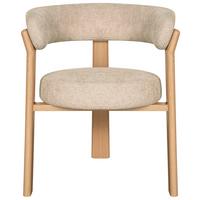 Armlehnstuhl Granada Beige B: 62 cm - Eichefarben/Beige, MODERN, Textil/Metall (62/74/56,5cm) - Livetastic